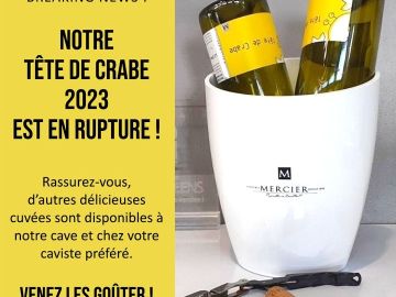 On a une mauvaise et 3 bonnes nouvelles. On commence par laquelle ?

🔴 La mauvaise : Notre cuvée Tête de Crabe 2023 est en rupture ! Ce n’est pas faute d’en...